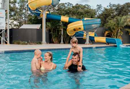 Family fun in the pool at Nobby Beach Holiday Village