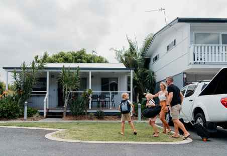 Family arriving to our holiday home on the Gold Coast